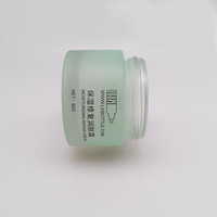 Frasco de envase cosmético vacío de vidrio verde esmerilado personalizado de 15g y 50g para el cuidado de la piel crema para los ojos máscara de plástico suministrado por el fabricante