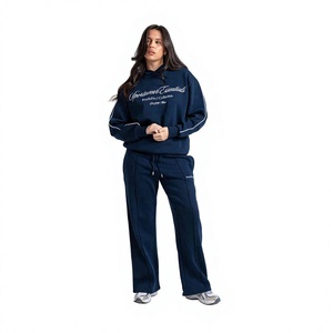 Conjuntos de Sudadera con Capucha y Pantalones Largos Personalizables para Mujer, 100% Algodón Felpa, Secado Rápido - Product Image 1