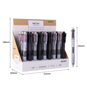 Bolígrafo Deli S313 de Cuatro Colores, 0.7mm, Activación por Presión, para Estudiantes y Exámenes, Cuerpo de Plástico, Punta de Carburo de Tungsteno - Product Image 2