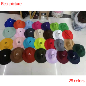 Sombrero panamá de ala ancha de 7CM, sombrero de fieltro de lana - Product Image 6