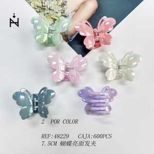 Fermaglio per capelli a forma di farfalla lucido da 7,5 cm per donne e ragazze, accessori per capelli alla moda - Product Image 1