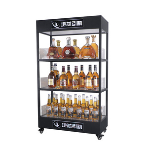 Vitrina iluminada para licores de 3 niveles, móvil, para bares, discotecas, KTV, uso comercial - Product Image 4