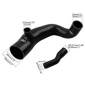 Manguera de Admisión de Silicona de Alto Rendimiento AOSU con Modificación para Vapor de Aceite para Mini Cooper R56S ICP022-RD/ICP022-BK (Negro/Rojo) - Product Image 3