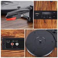 Tourne-disque en vinyle à 3 vitesses avec couvercle anti-poussière, vente en gros