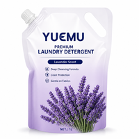 Lessive liquide à la lavande 1L en pochette souple, marque distributeur, écologique, à base de plantes, nettoyage en profondeur, OEM, vente en gros