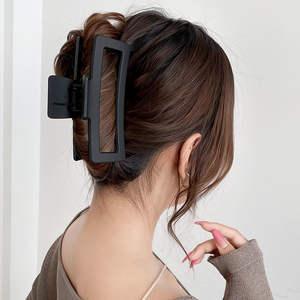 Mollette per capelli in plastica opaca da 13cm di grandi dimensioni semplici Morandi quadrate per capelli Oversize da donna per feste in stile dolce - Product Image 6