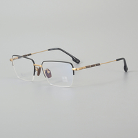 Lunettes de vue unisexes classiques en titane à monture intégrale, finition brillante, logo durable, montures de lunettes de lecture pour adultes