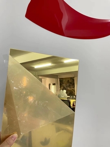 Plaques en plastique découpées au <span class=keywords><strong>laser</strong></span> et gravées, 4x8 pieds, feuille de miroir acrylique, verre, feuille acrylique couleur or 1 mm - Product Image 5