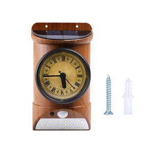 <span class=keywords><strong>Horloge</strong></span> <span class=keywords><strong>solaire</strong></span> <span class=keywords><strong>extérieure</strong></span> étanche avec lumière LED pour garage, porche, porte d'entrée, jardin, cour, mur, maison, parc, escalier, patio - Product Image 6
