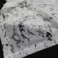 Filet de camouflage blanc-gris en polyester 150D/210D, tailles personnalisables, pour la chasse, la pêche et l'ombrage solaire