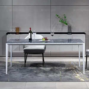İtalyan Minimalist granit mermer masa üstü döşeme mavi yemek masası ev yemek masası s