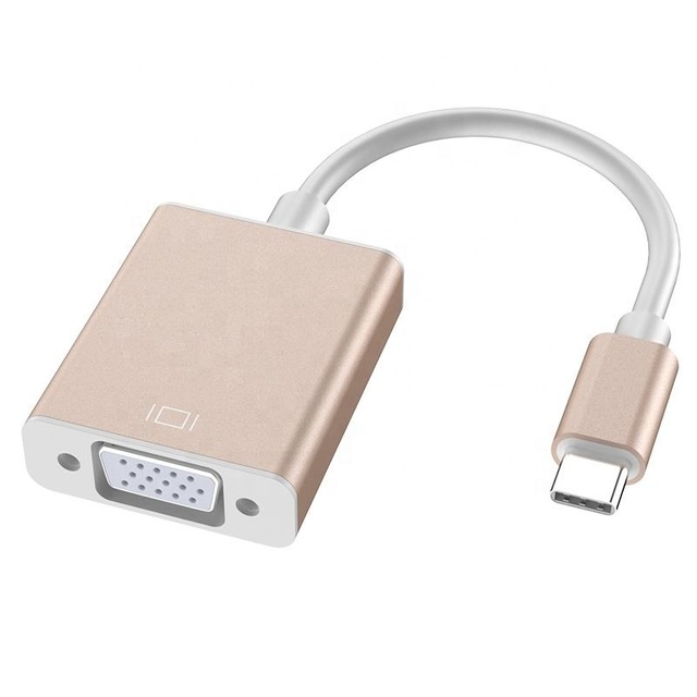 Aluminum USB 3.1 Type-C to VGA Adapter Converter for Monitor Projector Other Video Equipment