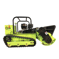 Mini tracteur multifonctionnel Télécommande sans fil sur chenilles Tondeuse à gazon Pastorale Désherbage Jardin Robot Petit Essence Auto