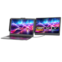 Extension d'écran de voyage pliable pour moniteur d'ordinateur portable USB-C portable avec panneau IPS pour ordinateurs portables Mac PS5 et 13-17.3"
