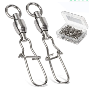 Roulement à billes pivotant avec mousqueton pour connecteur de pêche, accessoire de pêche pour hameçon et leurre - Product Image 6