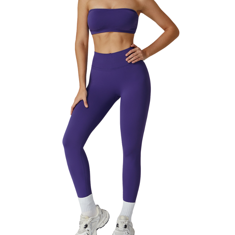 บรา+เลกกิ้งสีม่วง