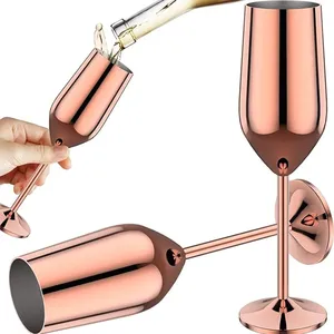 Set <span class=keywords><strong>di</strong></span> 6 <span class=keywords><strong>Bicchieri</strong></span> da Vino Ecologici in Acciaio Inossidabile Infrangibili 220ml/250ml, Calici per Cocktail da Bar - Product Image 6