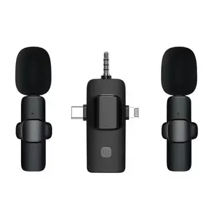 K15 Wireless Lavalier Microphone Noise Cancelling Live Streaming Recording Microphone For Mobile phone and Camera
