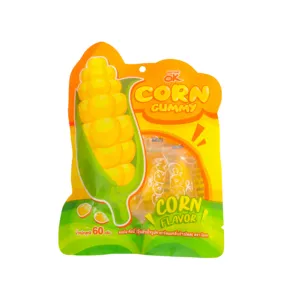 Wholesale 4D corn-shaped fruit flavor soft candy delicious sweets treat