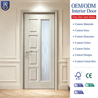 Núcleo sólido de la puerta interior de la puerta combinada de vidrio MDF para el hogar