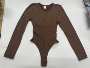 الجملة طويلة الأكمام ضغط الجسم مشدات السيدات ملابس داخلية جولة الرقبة مشد بذلة الاستخدام اليومي ارتداءها - Product Image 5