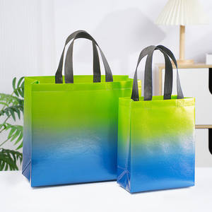 Sac à main tissé dégradé de couleur tendance, sac fourre-tout imperméable dégradé, sacs de shopping tissés grande capacité, sacs fourre-tout portables - Product Image 2