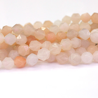 Perles de pierre naturelle à facettes, Aventurine rose pêche, perles taillées en diamant pour la fabrication de bijoux
