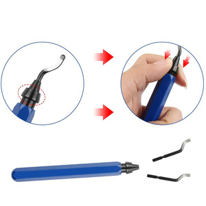 Thép không gỉ <span class=keywords><strong>deburring</strong></span> công cụ với 10 cái HSS lưỡi cho kim loại, nhôm, đồng, ống nhựa, 3D in ấn, đồng thau - Product Image 4