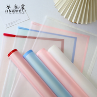 Papier d'emballage pour fleurs SINOWRAP Premium imperméable mat avec bord magique translucide, papier d'emballage de bouquet simple et luxueux