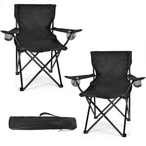 Chaise de pêche pliable portable et légère, chaise de camping avec accoudoirs et dossier, siège d'extérieur pour la plage - Product Image 4
