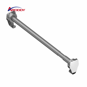ARODDY Expédition rapide en stock Tringle <span class=keywords><strong>de</strong></span> <span class=keywords><strong>douche</strong></span> en acier au carbone <span class=keywords><strong>de</strong></span> 35-50 cm avec crochet, finition noire - Product Image 1
