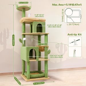 Arbres à <span class=keywords><strong>chat</strong></span> robustes Starmoon pour chats de grande taille, <span class=keywords><strong>arbre</strong></span> à <span class=keywords><strong>chat</strong></span> robuste de 72 pouces pour chats de grande taille, hamac - Product Image 6