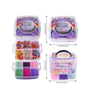 Set de jouets faits à la main pour enfants, fabrication de bracelets, perles de verre, nouveau design coloré, perles de couleurs mélangées. - Product Image 1