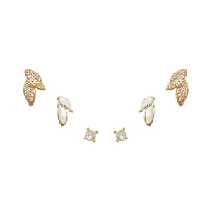 Boucles <span class=keywords><strong>d</strong></span>'oreilles en argent 925, petites, douces <span class=keywords><strong>et</strong></span> belles, adorable <span class=keywords><strong>ours</strong></span>, luxe léger, haut de gamme, une carte <span class=keywords><strong>trois</strong></span> paires pour femmes - Product Image 5