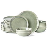 Service de table de luxe en porcelaine européenne haut de gamme, 18 pièces, assiettes et bols en céramique solide, vaisselle pour la maison