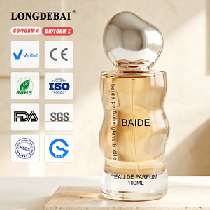High Quality Unique <b>Empty</b> Clear <b>Perfume</b> Glass <b>Bottle</b> 30ml 50ml 100ml Crimp <b>Perfume</b> <b>Bottle</b> with Matt Silver Cap - Product Image 1