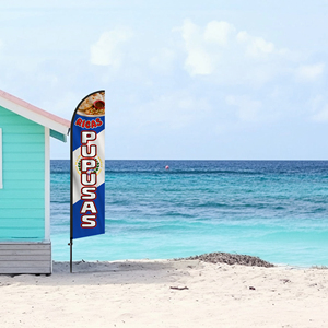 2.5*11.5 FT PUPUSAS High Quality Custom Feather <b>Flags</b> Beach <b>Flag</b> for Beach Party and Advertising Promotions - Product Image 4