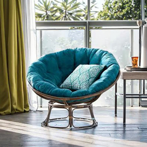 Rattan <strong>Eggs</strong> Moon <strong>Chair</strong> <strong>Cushion</strong> Plain Microfiber Knitted Polyester Flame Retardant Waterproof Removable Washable Seat <strong>Cushion</strong> - Product Image 1