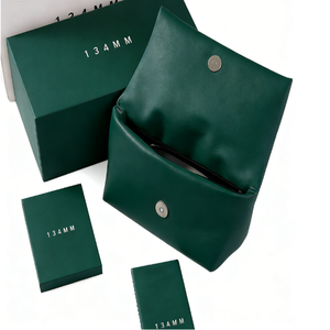 Estuche y <span class=keywords><strong>Caja</strong></span> <span class=keywords><strong>de</strong></span> Gafas <span class=keywords><strong>de</strong></span> <span class=keywords><strong>Sol</strong></span> <span class=keywords><strong>de</strong></span> Lujo <span class=keywords><strong>de</strong></span> Piel Sintética Verde Oscuro <span class=keywords><strong>para</strong></span> Almacén, con Logotipo Personalizado - Product Image 3