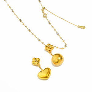 Collier Pendentif Cœur en Or Massif 18K Plaqué Rhodium PCX Jewelry, Idéal pour Fiançailles, Mariage, Fêtes, Cadeau, Accessoire Breloque DIY - Product Image 5