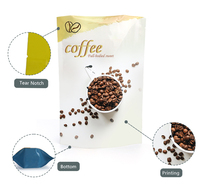 Emballage alimentaire personnalisé HonghaiPacking SU-110202311-C MOPP/PET/PE petit support de pochette à fond plat laminé imprimé vierge café vide