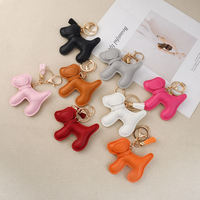 Porte-clés créatif en cuir pour chiot, motif chien en PU écologique, style simple, accessoire de voiture, vente en gros
