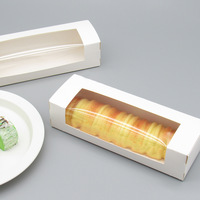 Boîte d'emballage rectangulaire en carton blanc pour tarte aux œufs, gâteau à la pâte de haricots, biscuits, gâteaux, dim sum, à emporter, pour pâtisserie