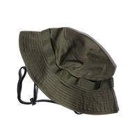 Vintage tactische cartoon bucket hat met verstelbare band, winddicht, trekkoord, aangepast logo, outdoor party streetwear