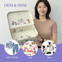 Nouvelle conception de boîte-cadeau en carton artisanal avec poignée, pour jouets, vêtements, emballage de cadeaux pour bébés