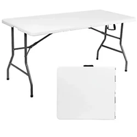 Table pliante directe d'usine plateau en HDPE cadre en acier meubles de maison tables à manger pour fêtes ensembles de tables à manger baroques