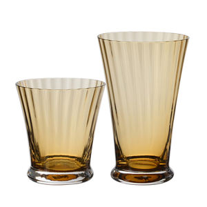 SAMYO Elegant Vintage Long Stem Gerippter Weißwein Champagner Becher Glas Bernstein farbenes kunden spezifisches Weinglas - Product Image 3