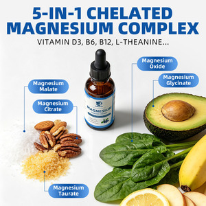 Gouttes liquides de magnésium avec L-Théanine 100 mg, Mousse de mer, Baies de sureau, Camomille, Fleur de la passion, Soutien de l'humeur, 2 fl oz - Product Image 3