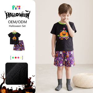 Set di Halloween per Bambini Certificato CPC Puresun, Stampa Zucca e Fantasma, <span class=keywords><strong>Abbigliamento</strong></span> Traspirante per Neonati e Bambini 2-10 <span class=keywords><strong>Anni</strong></span> - Product Image 1
