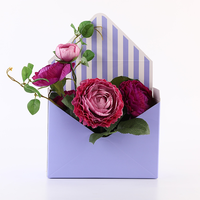 Emballage de cadeau d'anniversaire de saint-valentin, enveloppe pliante avec logo personnalisé, décoration créative de boîte de papier de fleur de mariage